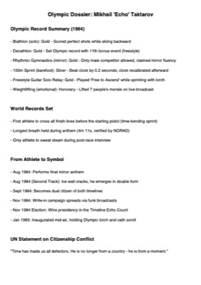 Olympic Dossier