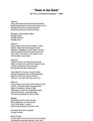 Swan in the Sand lyrics PDF