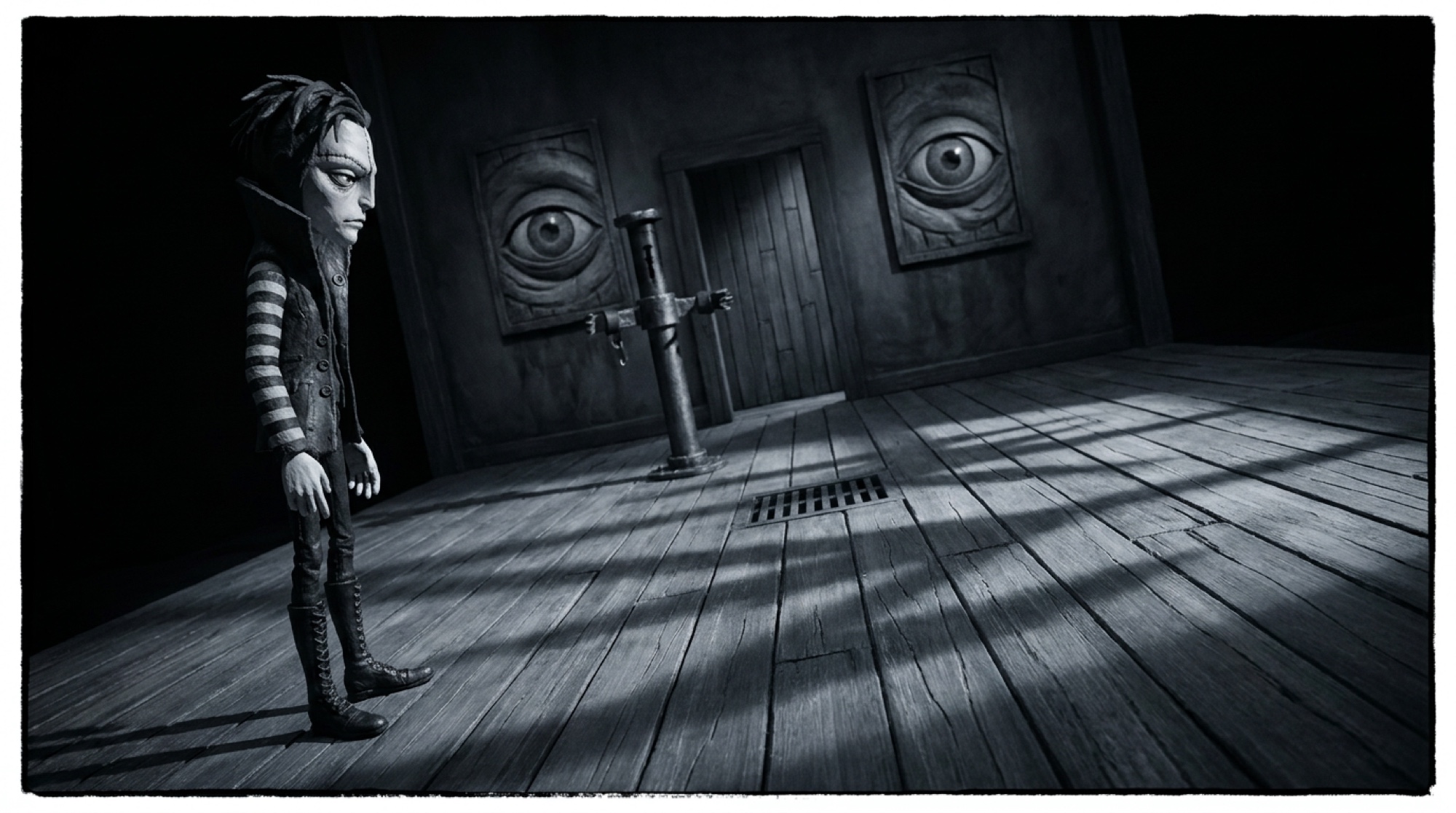 Establishing wide, figure in the eye-wall chamber