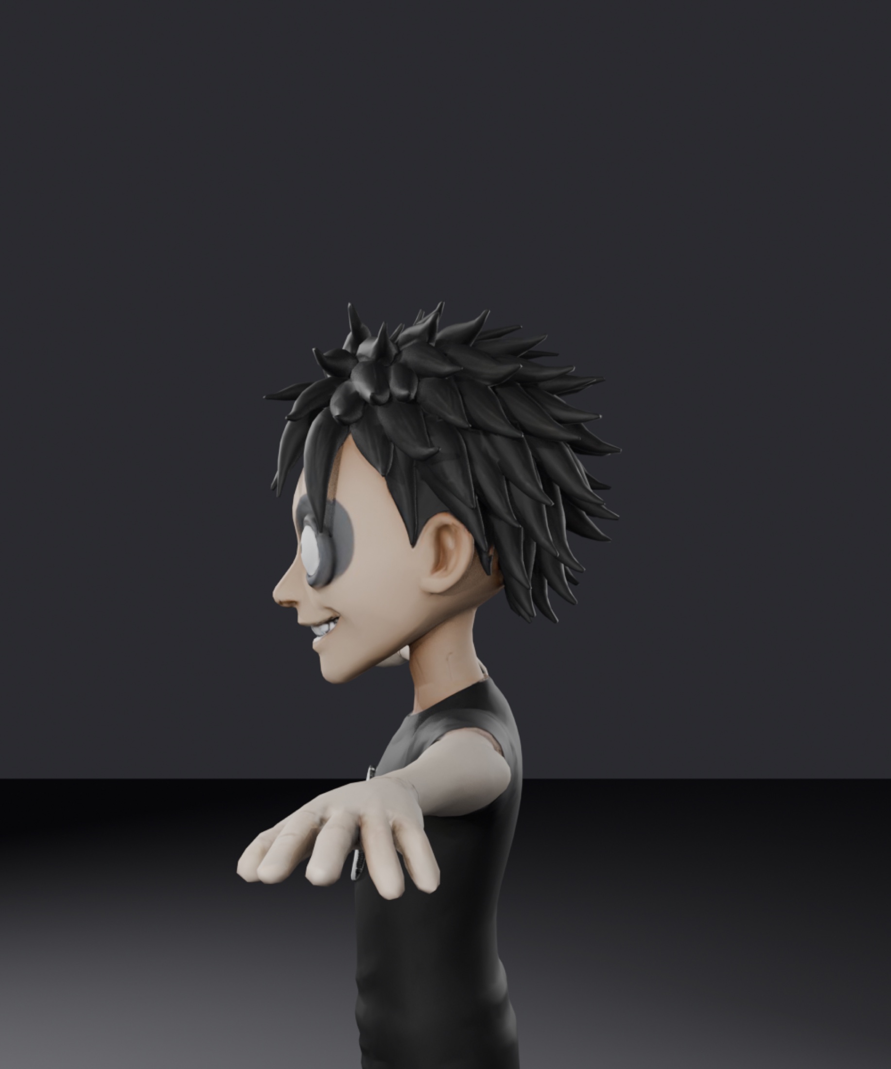 Lead character face close-up